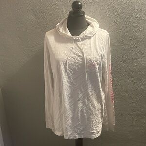 Vineyard Vines White Hoodie with Pink Accents